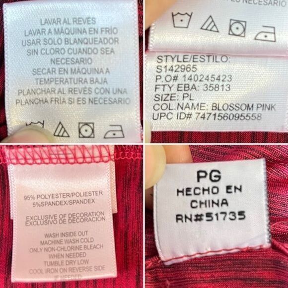 Sag Harbor Stretch Women Cowl top Red Sz PL Super stretch - Picture 7 of 12